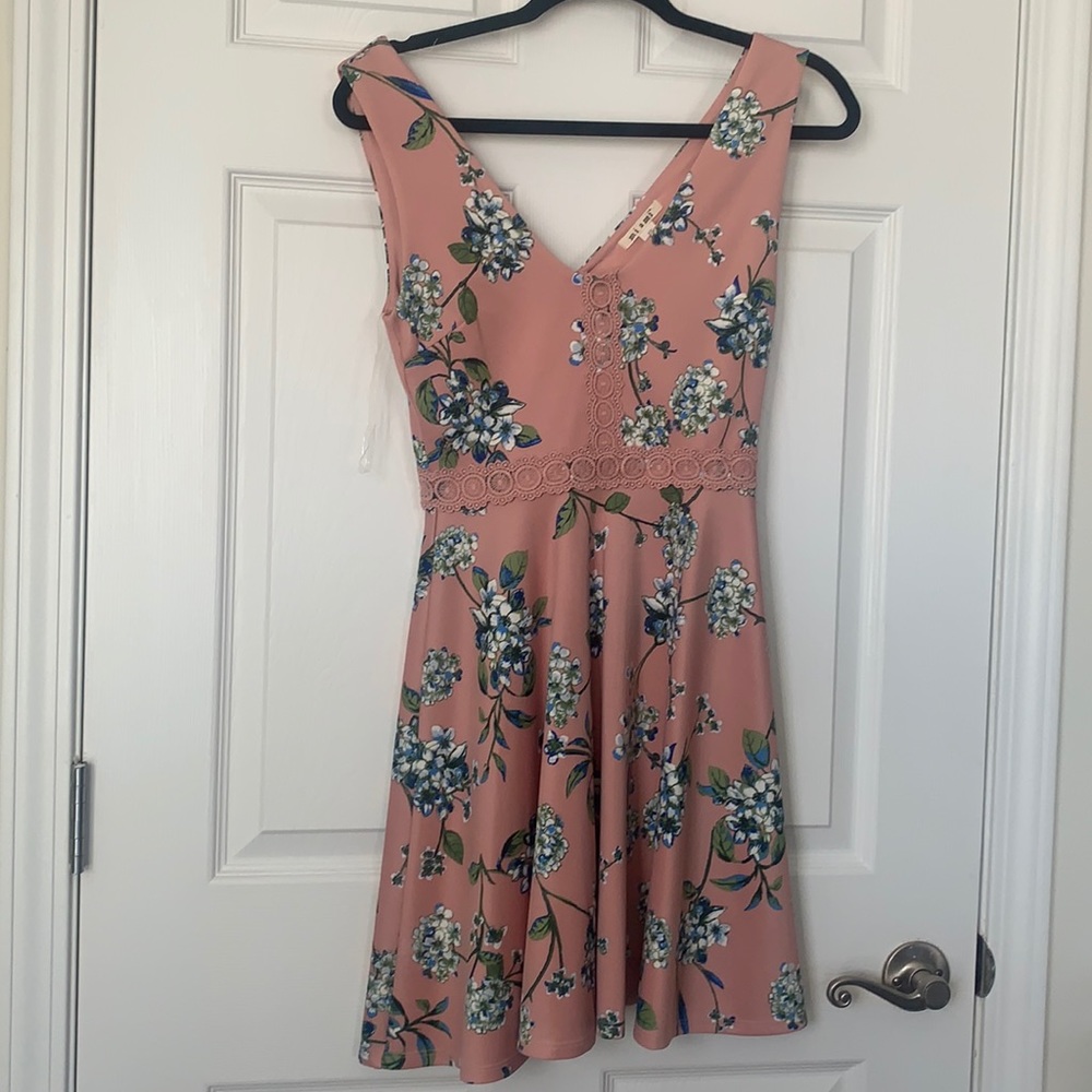 Pink floral dress